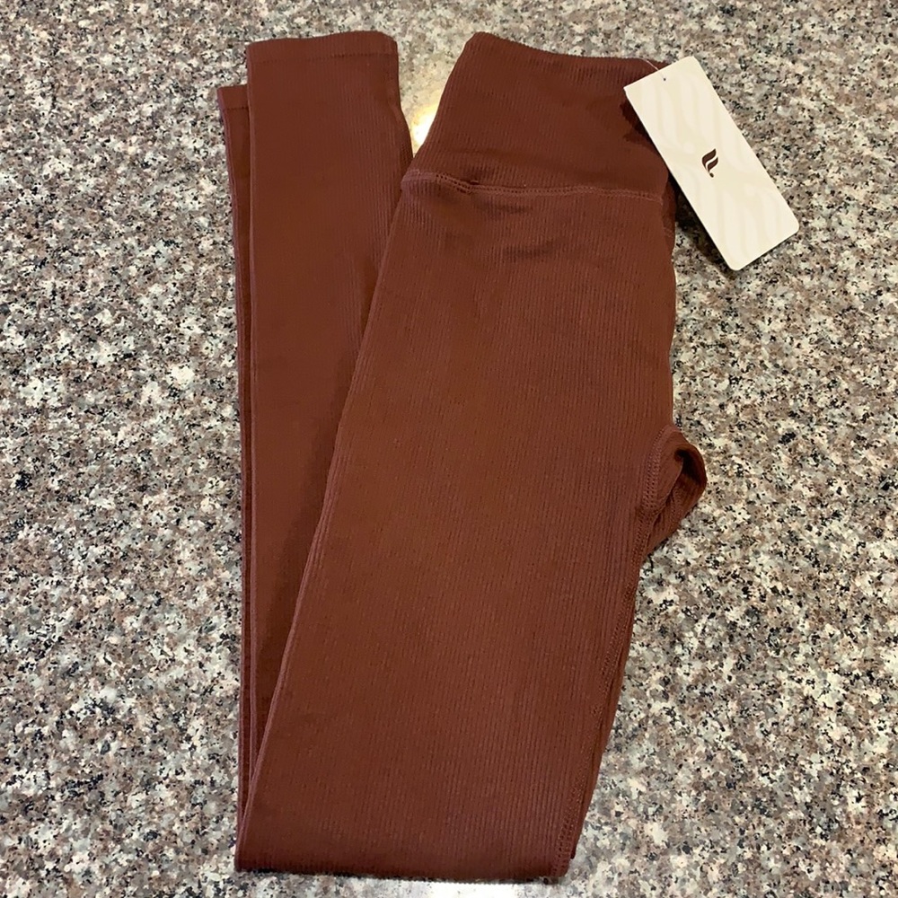 Fabletics High Waist Seamless Rib Legging Chestnut